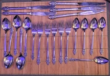 21 PIECES SSS ONEIDA STAINLESS ERIKA FLATWARE - AS PICTURED