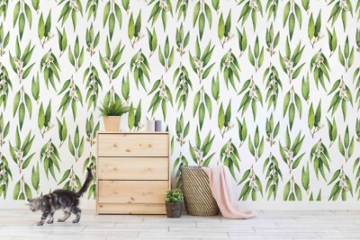 3D Green Leaf Texture Wall Murals Wallpaper Murals Wall Sticker 1