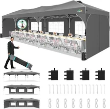 COBIZI 10x30ft Pop up Canopy Tent Outdoor UPF 50+ Sun Shelter Adjustable Height