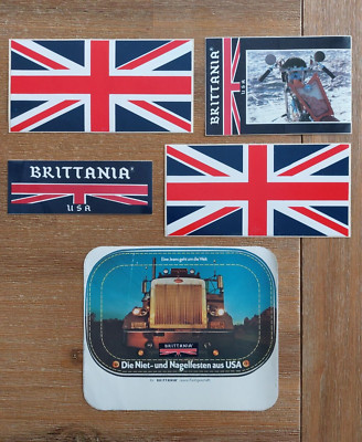 BRITTANIA USA - 5 Aufkleber Nostalgie Vintage 80er Jahre Sticker Retro