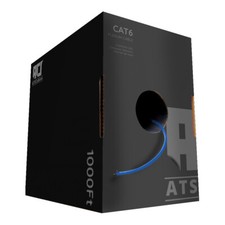 CAT6 Plenum CMP Network Cable 1000FT, 23AWG Solid 550MHz UTP 10Gigabit-Blue