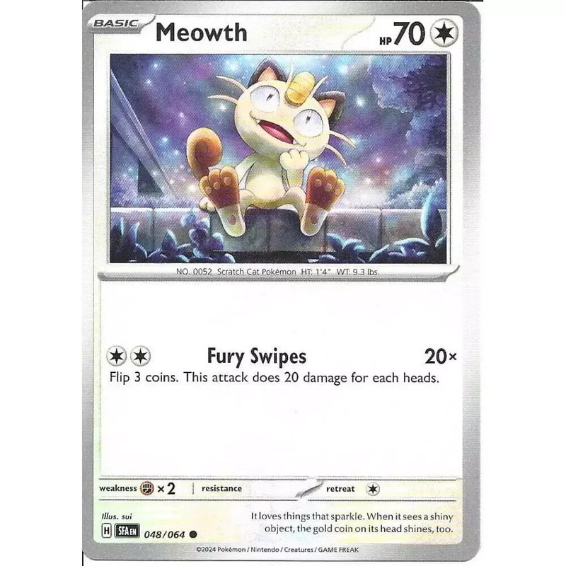 048/064 Meowth | Common Card | Shrouded Fable : Pokemon Trading Card Game