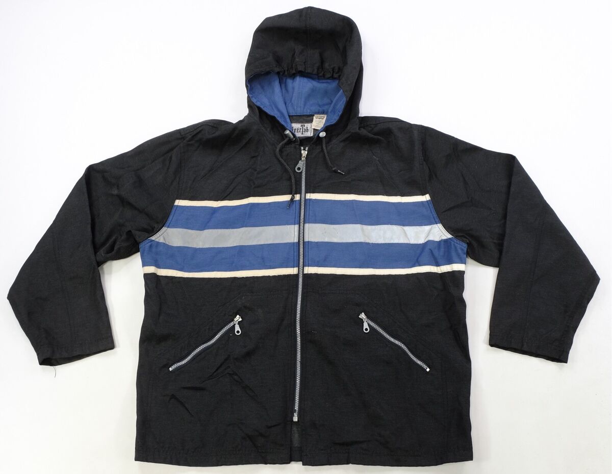 Rare Vintage LEVI'S SilverTab Striped Full Zip Hooded Jacket Rare Vintage LEVI'S SilverTab Striped Full Zip Hooded Jacket