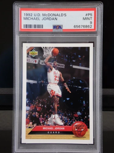 1992 UPPER DECK McDONALD'S BASKETBALL CARD MICHAEL JORDAN #P5 BULLS PSA 9 MINT