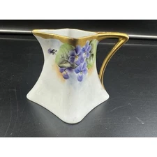 Vintage Violet Hand Painted Creamer RS Prussia Tillowitz Suhl Germany Mark