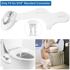 9/16" Bidet Cold Water Spray Toilet Seat Attachment Non-Electric Dual Nozzle