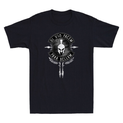 Latin proverb Sparta Si Vis Pacem Para Bellum Vintage Men's Short Sleeve T-Shirt