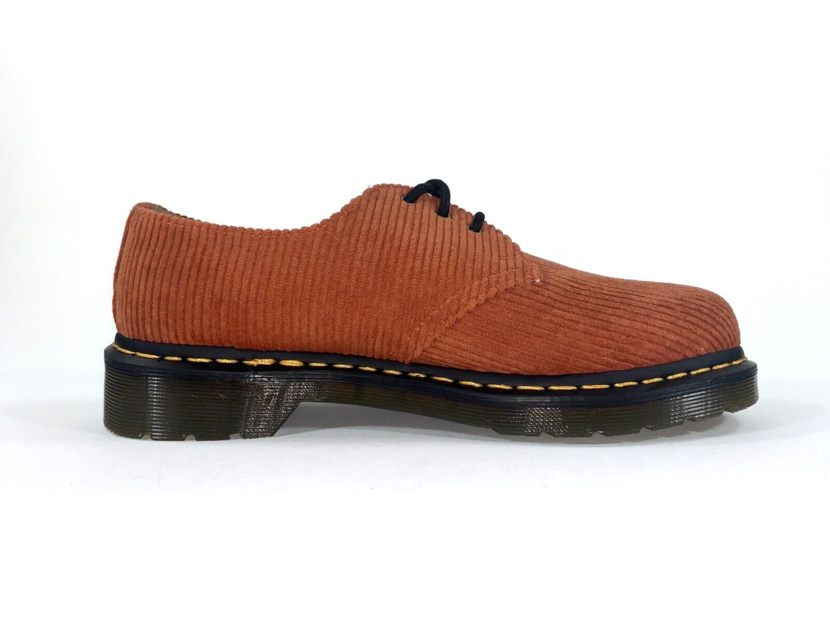 Dr Martens Mens 8 Duchess Corduroy Platform Shoes Chunky Lace Up Tan Rust Loafer Dr. Martens 1461 Duchess Corduroy Oxford Shoes Rust Tan  main image 3