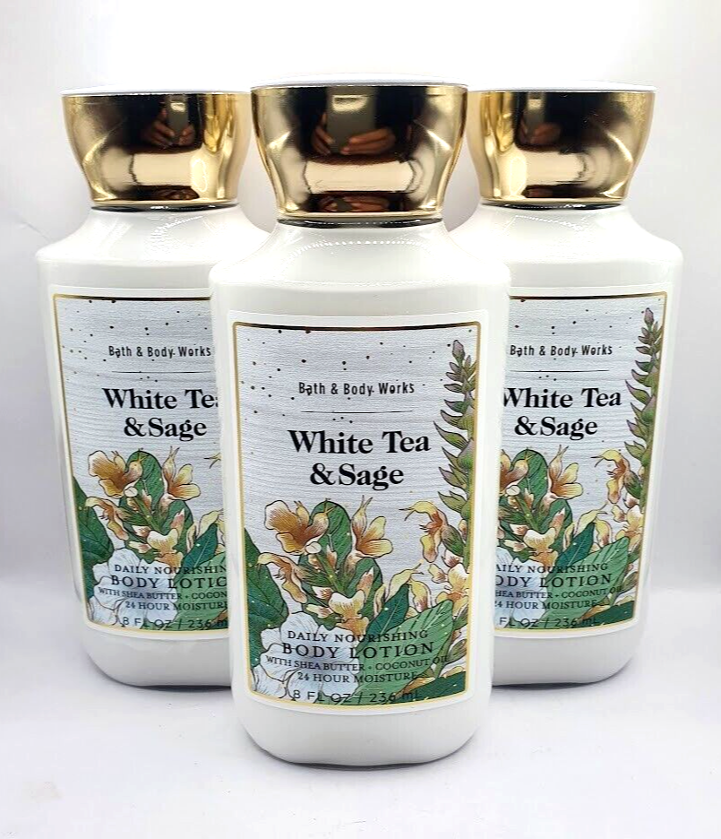BATH AND BODY WORKS WHITE TEA & SAGE BODY LOTION 8 FL OZ (SET OF 3) eBay