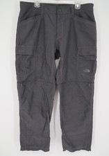 The North Face Mens 36 Gray Convertible Paramount Peak Zip Off Cargo Pants Short