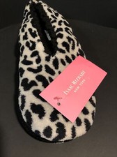 NWT ISAAC MIZRAHI Slipper Socks Leopard Size LARGE 8.5-10 Free Shipping