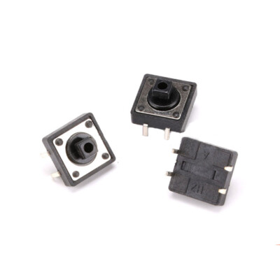 20Pcs 12*12*7.3MM Black Square Head / Micro Touch / Key Switch Horizontal 4Pin