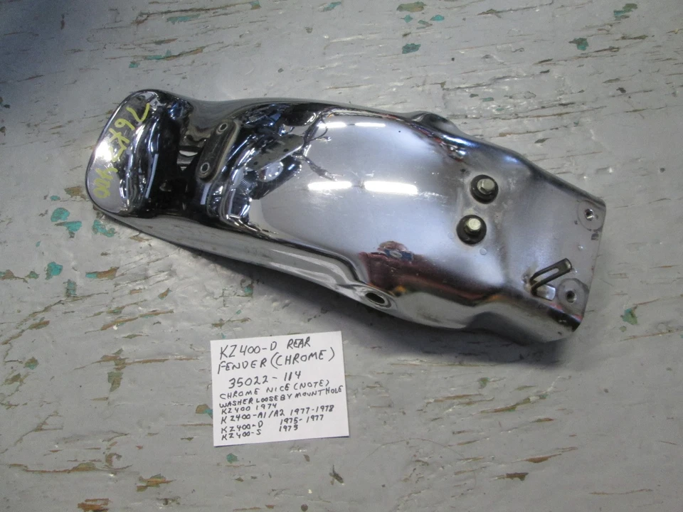 川崎 KZ400 / A / D / S 后挡泥板 ,35022 - 114 ,铬 — 第 3/4 张图片