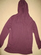 GREAT Cabi burgundy hooded long-sleeve top / shirt / pullover - womens S
