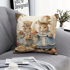 1 Piece Easter Decor Charming Bunny Printed Pillow Cover Holiday Decoration