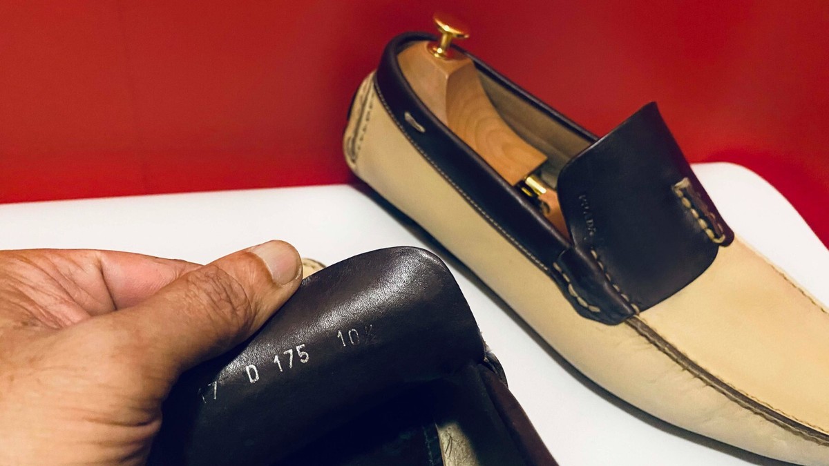 $849.00 !! PRADA MEN\'S LUXURY COMBO COLOR LEATHER LOAFERS SHOES MARKED SIZE 10.5 $849.00 !! PRADA MEN main image 3