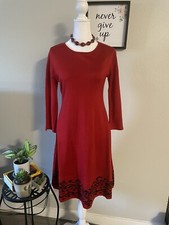 Marc New York Women’s Red Long Sleeve Dress with black design trim - Sz S