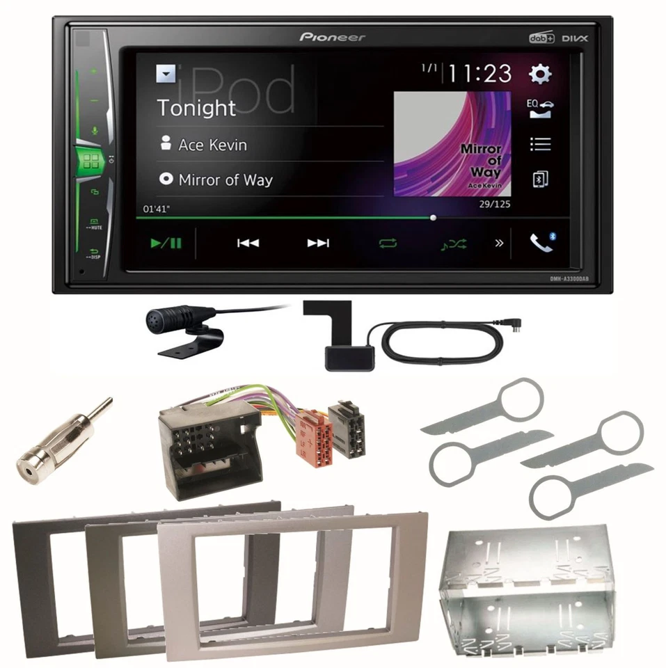 Pioneer DMH-A3300DAB Bluetooth USB Einbauset für Ford Focus C-Max Fiesta Transit - Bild 1 von 1