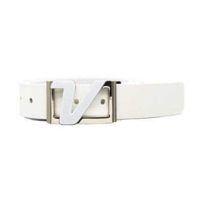 Volvik 100% Genuine Italian Real Solid Leather Belt, Free Size up to 42'' - White