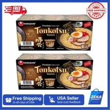 2 Packs Nongshim Tonkotsu Ramen Bowl, 3.56 oz, 6-count Each Pack, Total 12 Bowls
