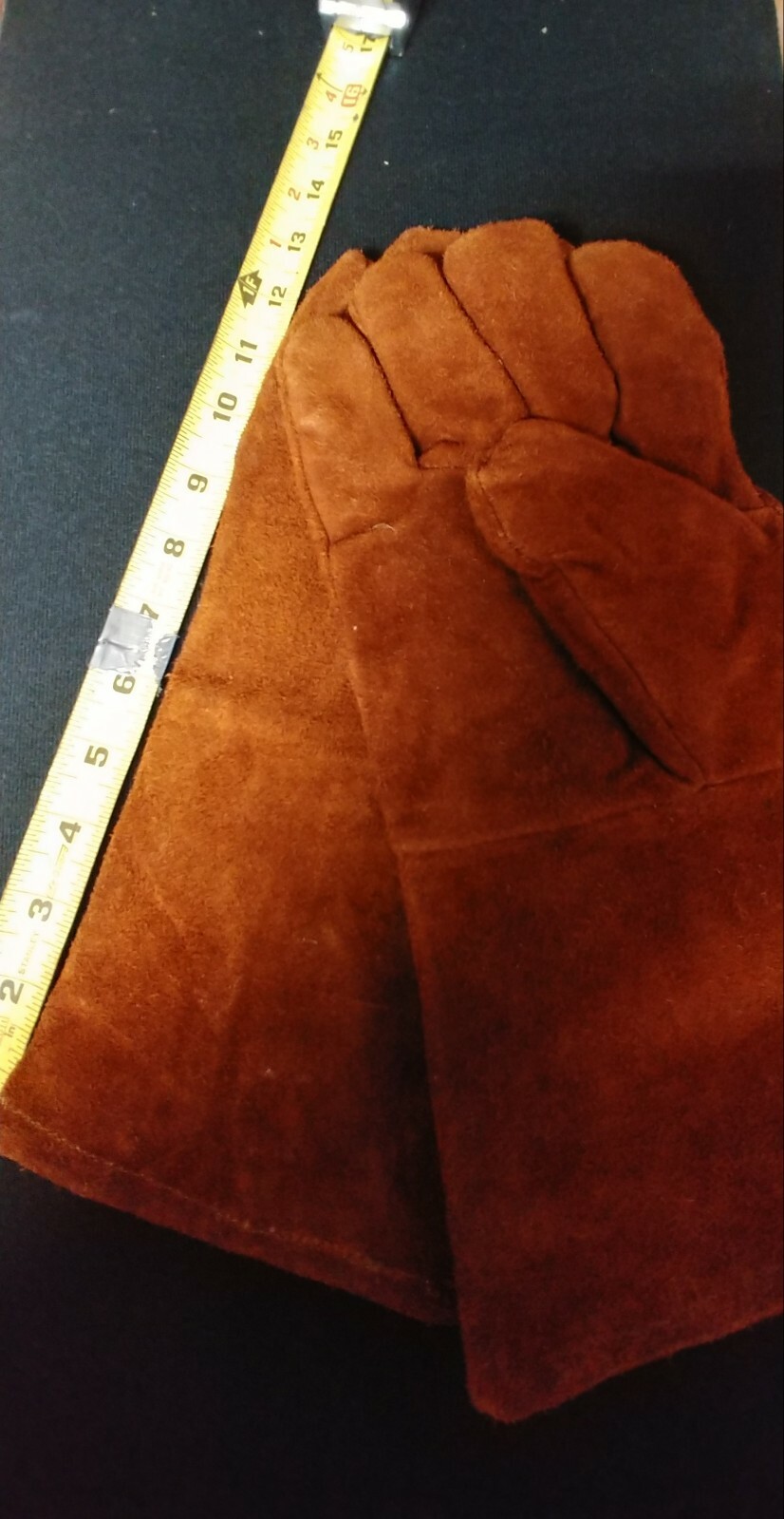 Leather * Insulated * Fireplace * Stove Hearth * Gloves 1 Pair * Free Shipping!