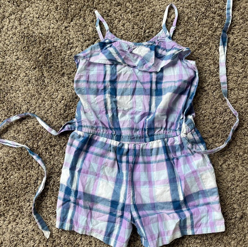 Girls The Children’s Place Shortall Romper Size 10 One-Piece Plaid