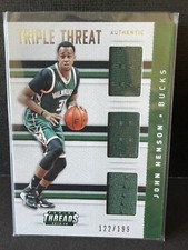 2015-16 Panini Threads - Triple Threat Materials #19 John Henson /199 (MEM)