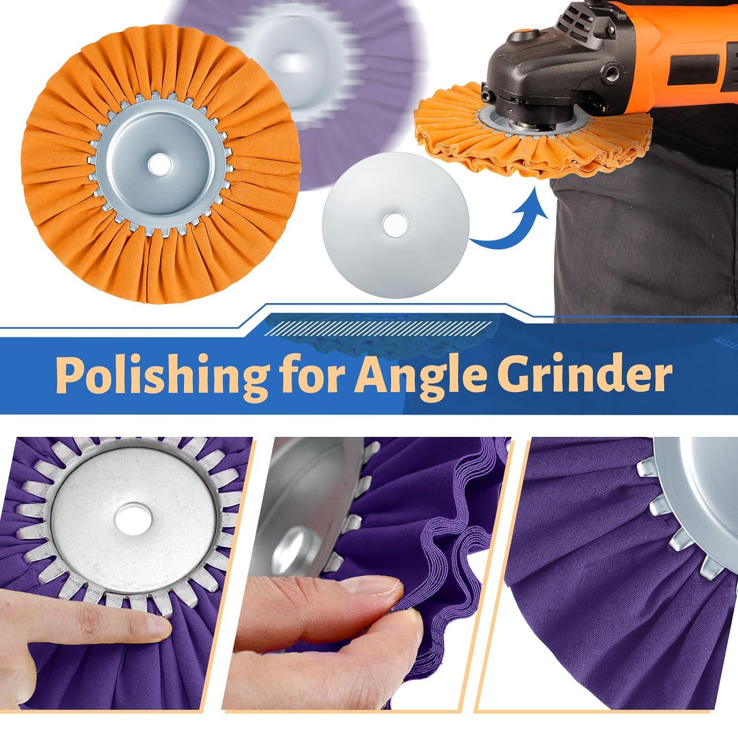 8 Pcs 8 Airway Buffing Wheel Aluminum Wheel Polishing Kit In Diameter 5