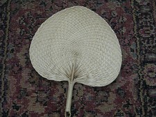 Thai Hand Fan Traditional Style Natural Palm Leaf Handmade Weave