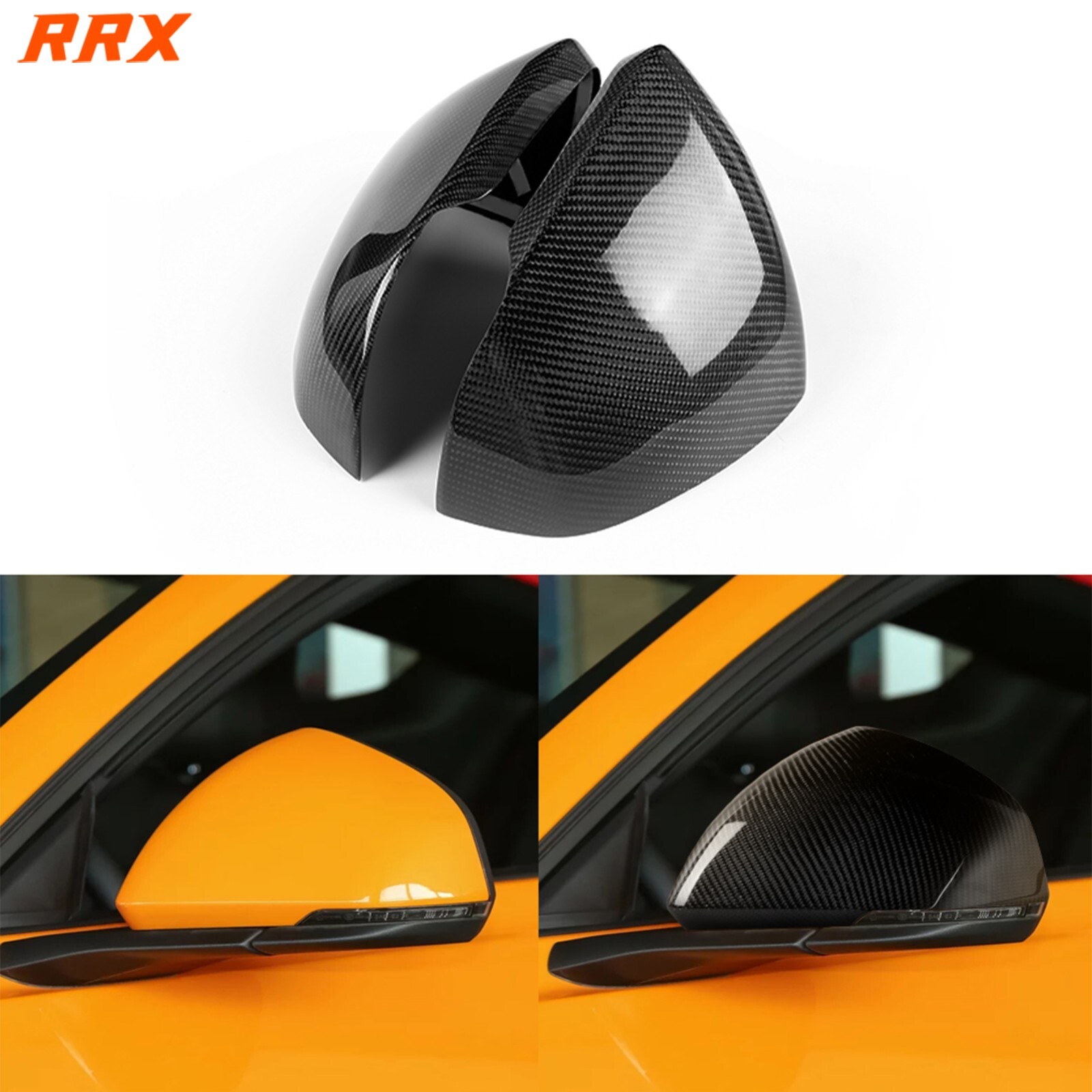 REAL CARBON FIBER REARVIEW SIDE MIRROR COVER CAP For Ford Mustang GT 2015-2023