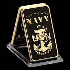 U.S. United States Navy USN Gold Plated Bar