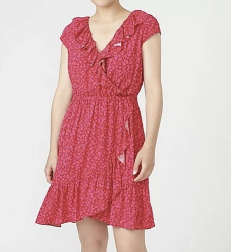 J Crew Pink V-neck ruffle dress in 