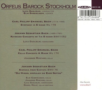 ROSTAMO,JOHANNES/GUGLIELMI, LUCA/GABRIELSSON, ELIN - ORFEUS BAROCK STOCKHOLM NEU C