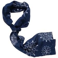 Snowflake Sparkle Fashion Scarf Navy 60 x 11" Holiday New Fast Sipping