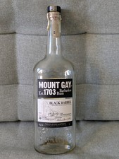 Vintage Mount Gay Barbados Rum Black Barrel 1 ltr empty bottle