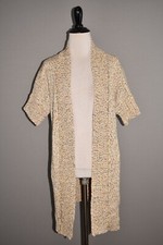 DENIM CO. NATURALS NEW 65 Open Front Cardigan Button Detail Citrus XXS