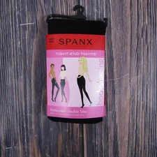 SPANX Women's Tight-End Tights Size E Patterned Double Take Black 1596 Shaping