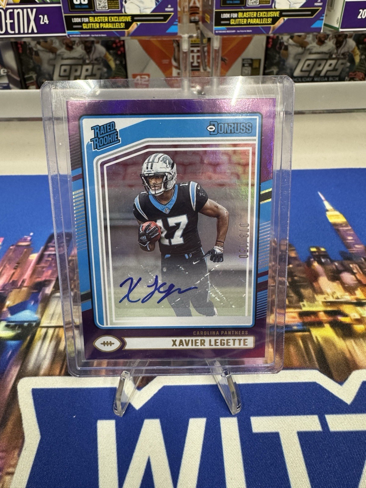 2024 Panini Donruss - Rated Rookie Xavier Legette Purple Autographs /150 AU, RC