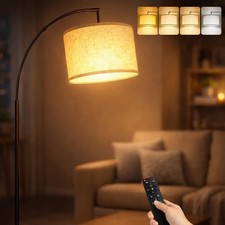 Arc Floor Lamps with Adjustable Lampshade Angle, 4 Color Temperatures, Remote