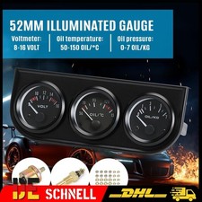 52mm Öltemperatur Zusatz Instrumente 3er Set Schwarz Auto Umrüstung