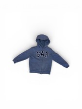 Gap Kids Blue Full Size Hoodie Arch Logo Fleece Lined Sweatshirt Size Small