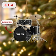 Personalized Drum Set Christmas Ornament, Musician Gift