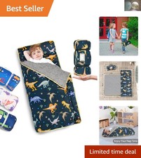 Luxurious Thickened Toddler Nap Mat with Removable Pillow - Dinosaur 55''x35''