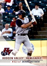 2010 Hudson Valley Renegades Grandstand #7 Derek Dietrich Clermont Florida Card