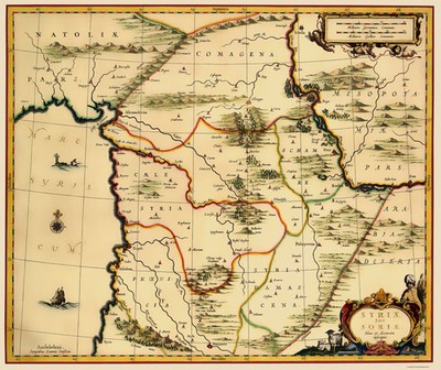 Historic Map - Syria - Jansson 1640 - Vintage Wall Art