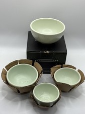 Greg Natale Ceramic Measuring Cup Bowls Soft Mint Green Set of 4 New In Box
