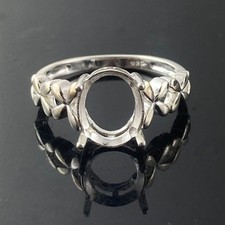 8x10 MM. Oval cut semi-mount ring silver 925 742 Pre-order