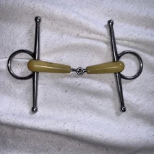 Happy Mouth Full Cheek Snaffle Bit 5” Stainless Steel & Polymer GUC Horse Size