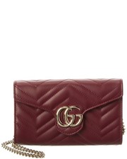Gucci Gg Marmont Leather Crossbody Women's Red Ns