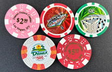 5 X Collectable Casino Las Vegas Poker Chips